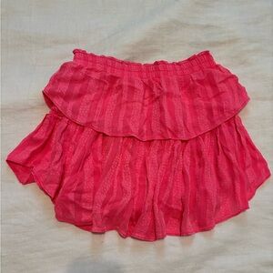 LOVESHACKFANCY Tiered leopard-print jacquard mini skirt Small